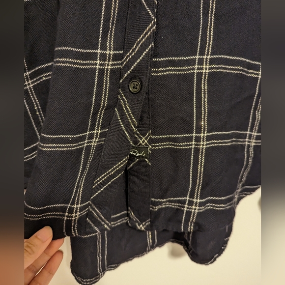 Rails Hunter Plaid Pocket Button-Down Shirt Black silver size small - Picture 6 of 10